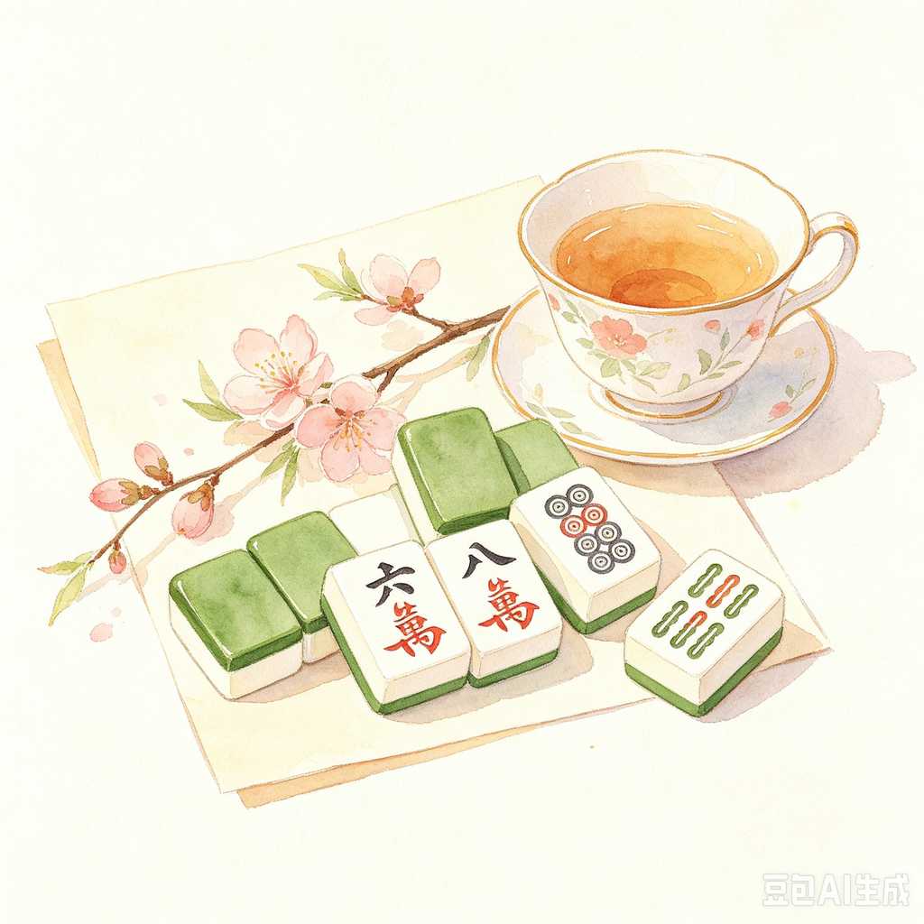 carved pattern mahjong set